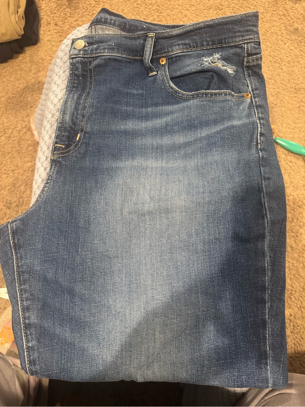 GAP Girlfriend Mid Rise Denim Jeans - Blue